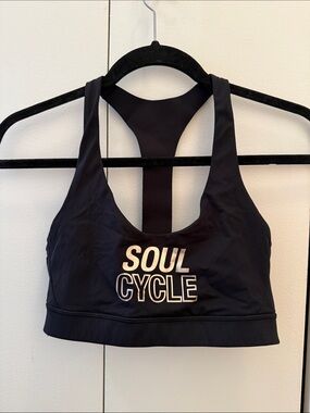 soulcycle Black lululemon Racerback Logo Sports Bra